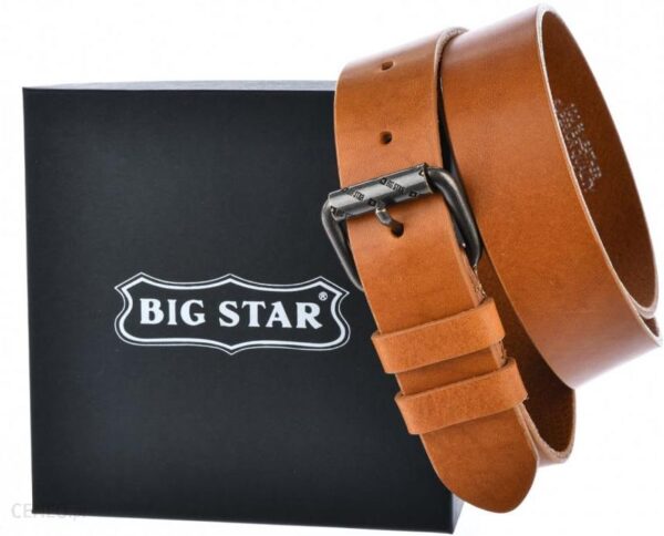 Skórzany męski pasek Big Star Shoes JJ675050 115cm brązowy