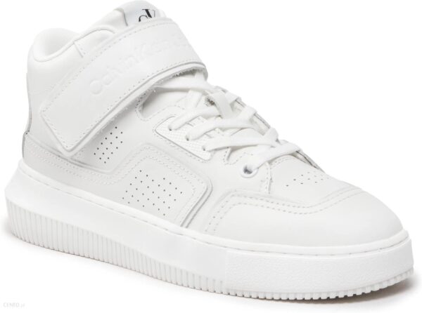 Sneakersy CALVIN KLEIN JEANS - Chunky Cupsole Laceup Mid Lth Wn YW0YW00841 Bright White YAF