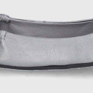 Tommy Hilfiger baleriny skórzane kolor srebrny