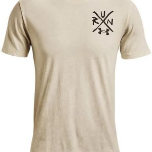 Under Armour T-shirt w kolorze beżowym ze wzorem