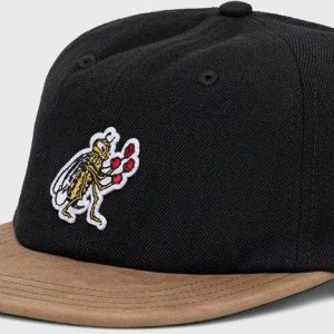 Vans czapka z daszkiem z domieszką wełny kolor czarny z aplikacją