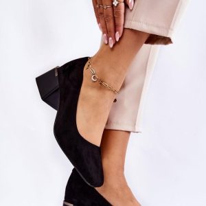 Zamszowe Czółenka La.Fi 230034B-SU Czarne : Rozmiar - 38