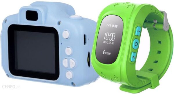 Zestaw dla dzieci kamera aparat Forever Smile SKC-100 + zegarek smartwatch ART zielony